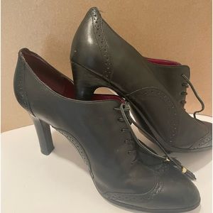 Black leather shoes